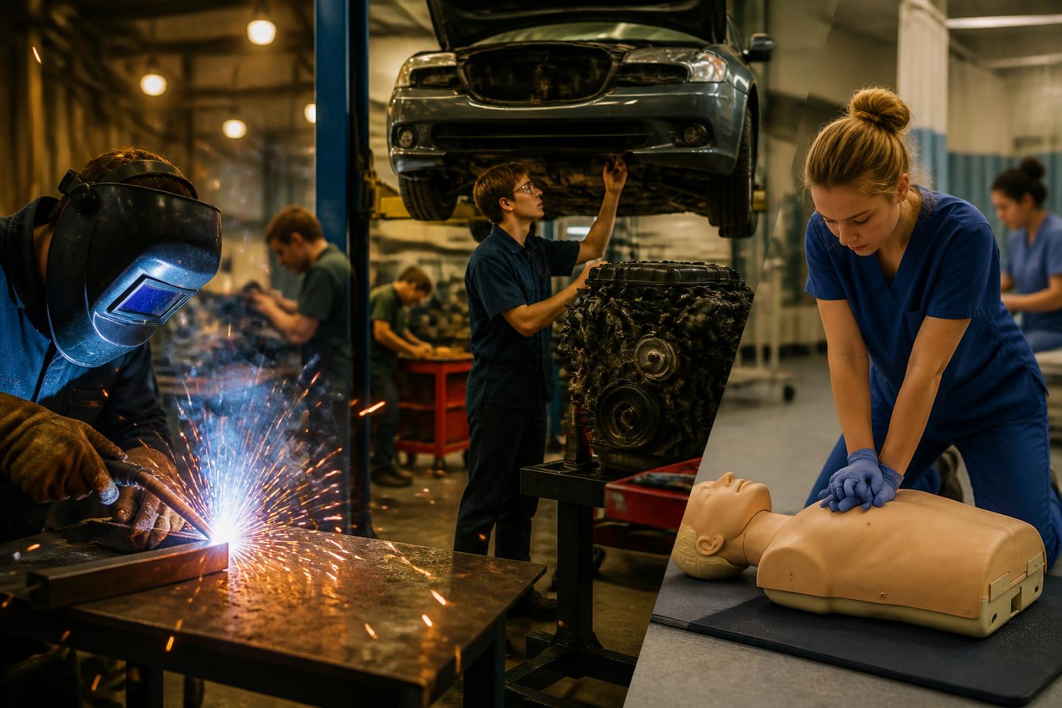 South Dakota career and technical education students in welding, automotive, and healthcare programs