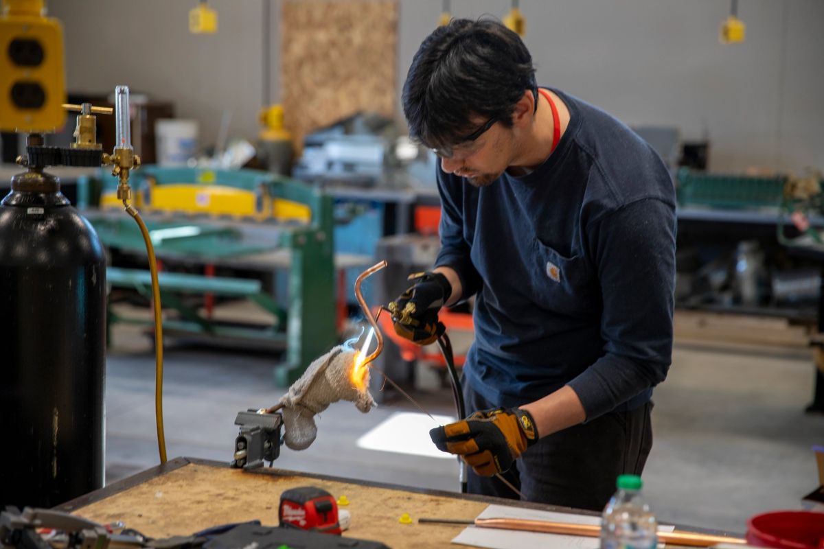 South Dakota high school students exploring skilled trades career pathways at a SkillsUSA event in Watertown, SD